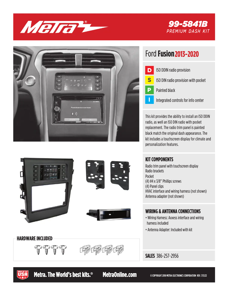 Page 1 de la notice Fiche technique AXESS 99-5841B