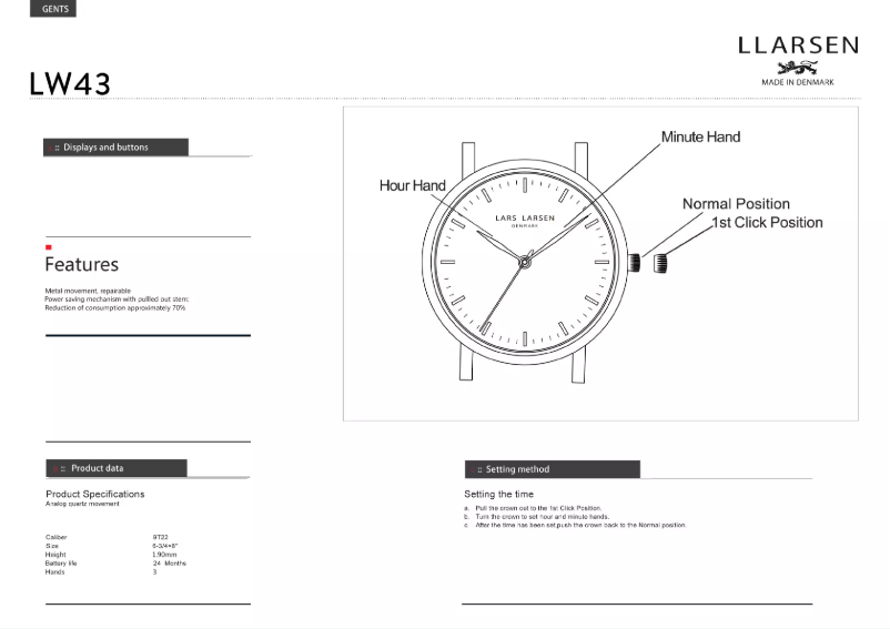 Página 1 del manual Manual de usuario Lars Larsen NIKOLAJ 143GBBLL