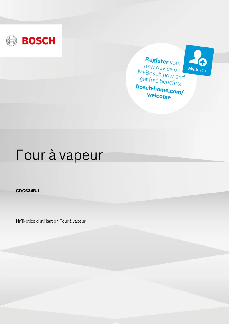 Page 1 de la notice Manuel utilisateur Bosch CDG634BW1