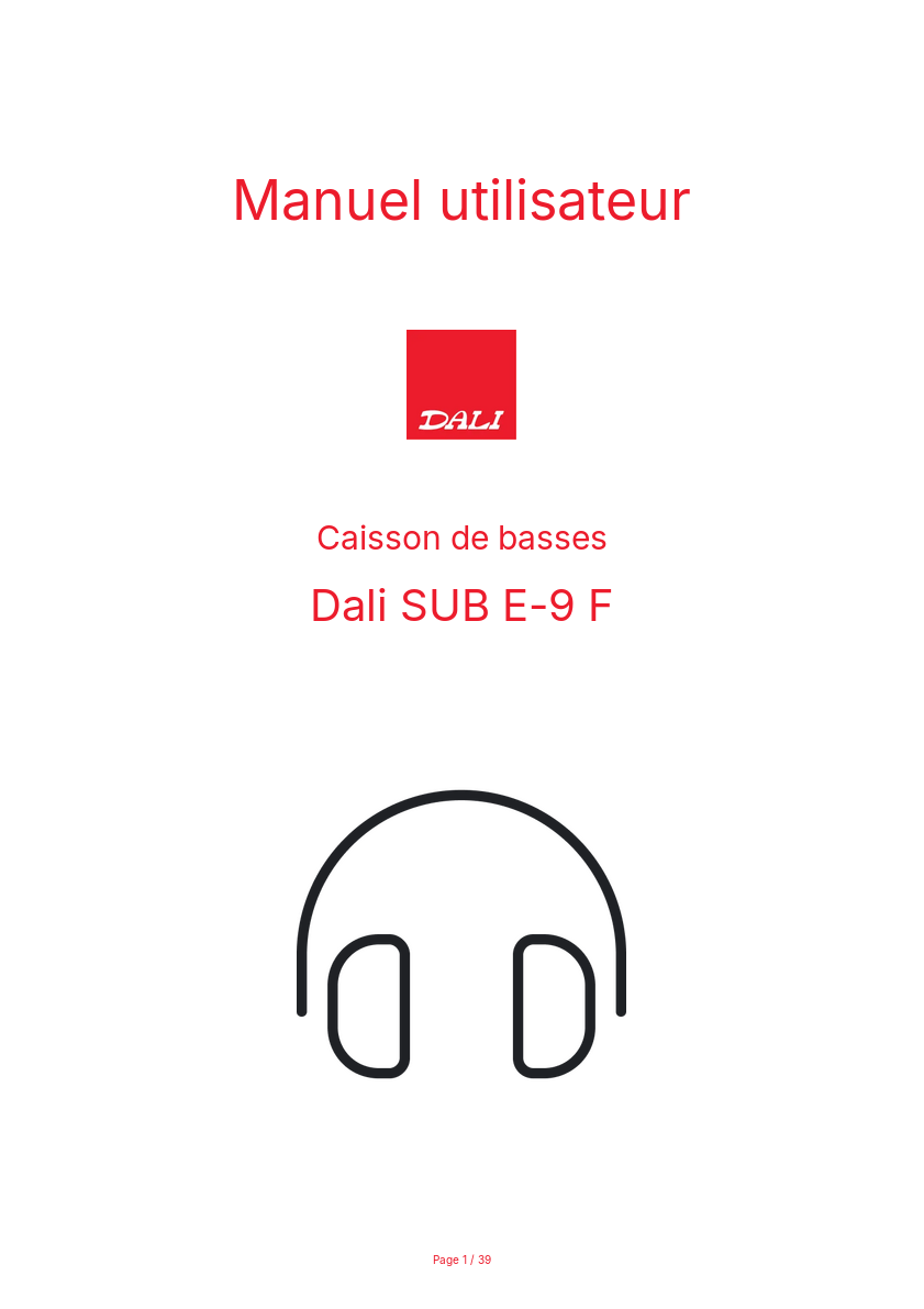 Image de la première page du manuel de l'appareil SUB E-9 F