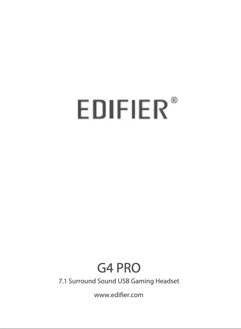 Page 1 de la notice Manuel utilisateur Edifier G4 Pro
