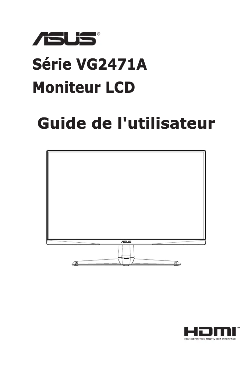 Image de la première page du manuel de l'appareil TUF Gaming VG247QR1A