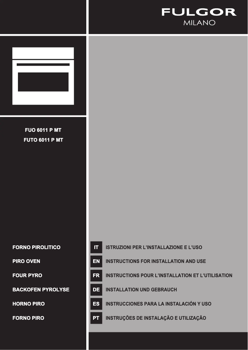 Page 1 de la notice Guide d'installation Fulgor Milano FUTO 6011 P MT GBK