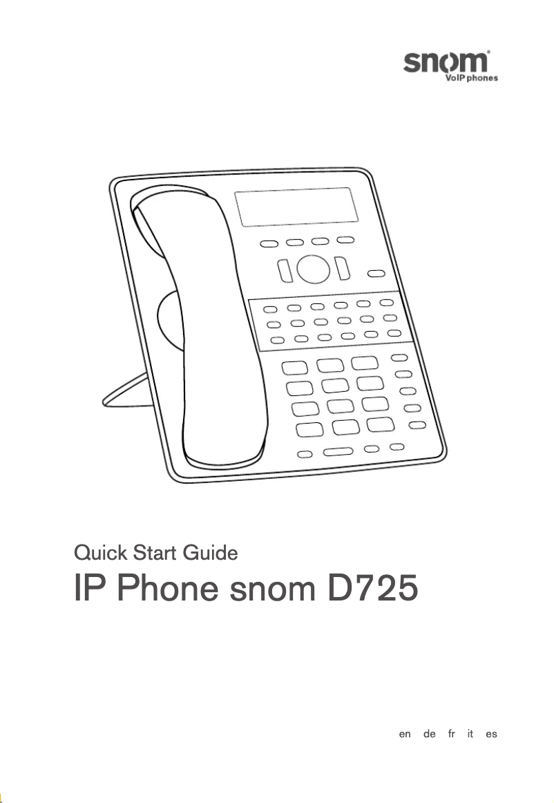 Page n°1 - Guide de démarrage rapide Snom D7
