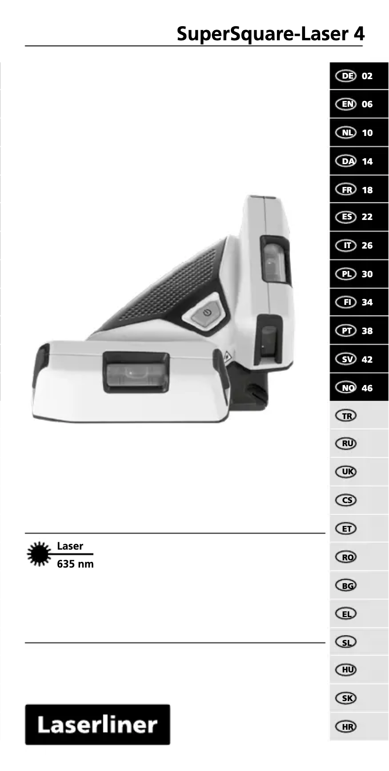 Page 1 de la notice Manuel utilisateur Laserliner SuperSquare-Laser 4