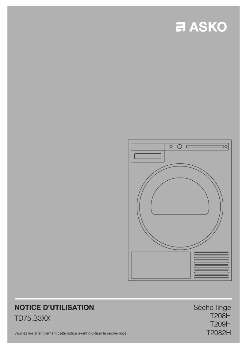 Page n°1 - Manuel utilisateur Asko T2082H.W