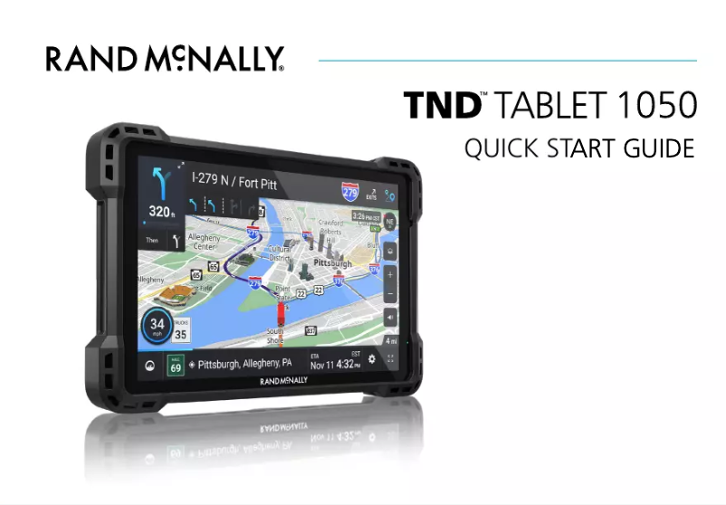 Page n°1 - Guide de démarrage rapide Rand McNally TND Tablet 1050