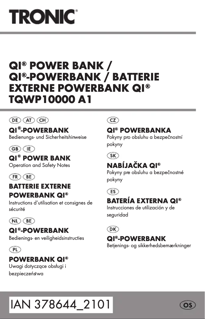 Page 1 de la notice Manuel utilisateur Tronic Qi TPBQS 10000 A1