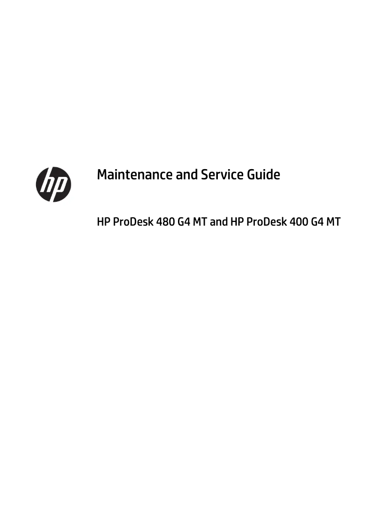 Page 1 de la notice Manuel utilisateur HP ProDesk 480 G4