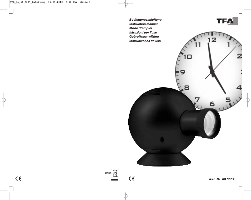 Page n°1 - Manuel utilisateur TFA Time Ball
