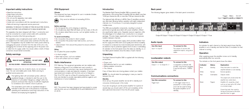 Page 1 of the manual User Manual Meridian 258