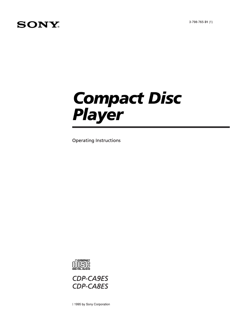 Page n°1 - Manuel utilisateur Sony CDP-CA9ES