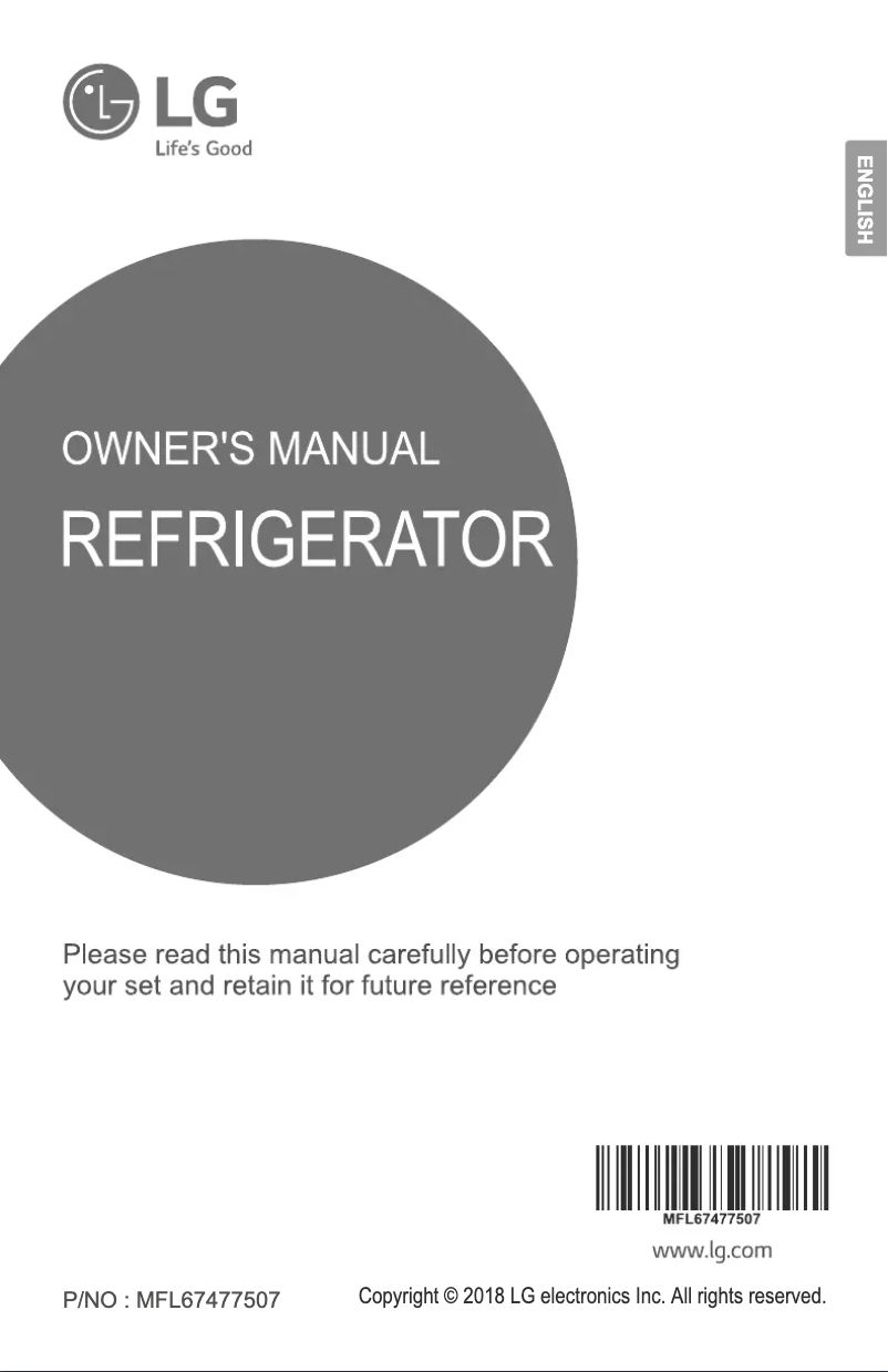 Page 1 de la notice Manuel utilisateur LG GL-B502PZ