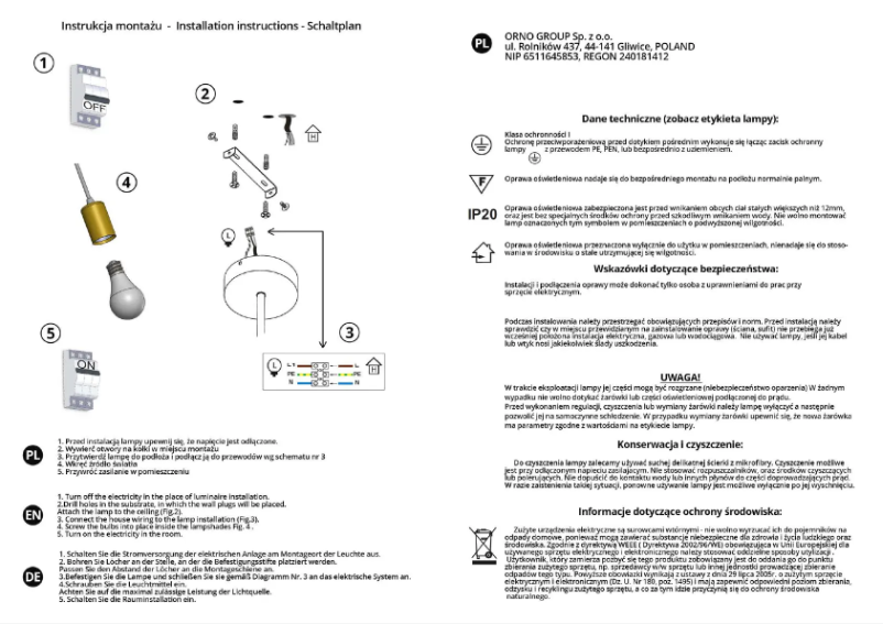 Page n°1 - Manuel utilisateur Adviti AD-LD-6273BE27M