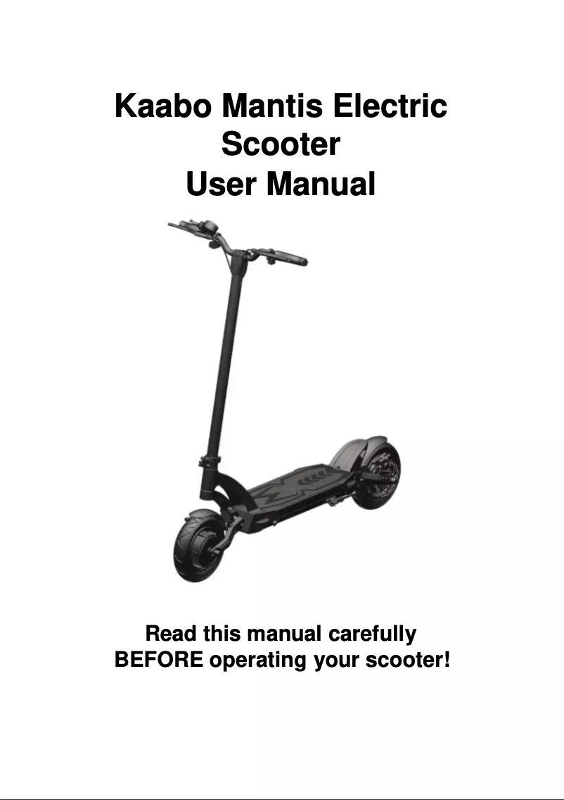 Page 1 de la notice Manuel utilisateur Kaabo Mantis 10