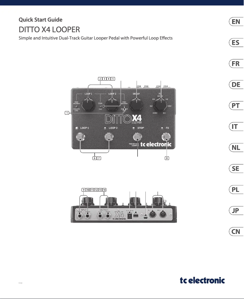 Image de la première page du manuel de l'appareil Ditto X4 Looper