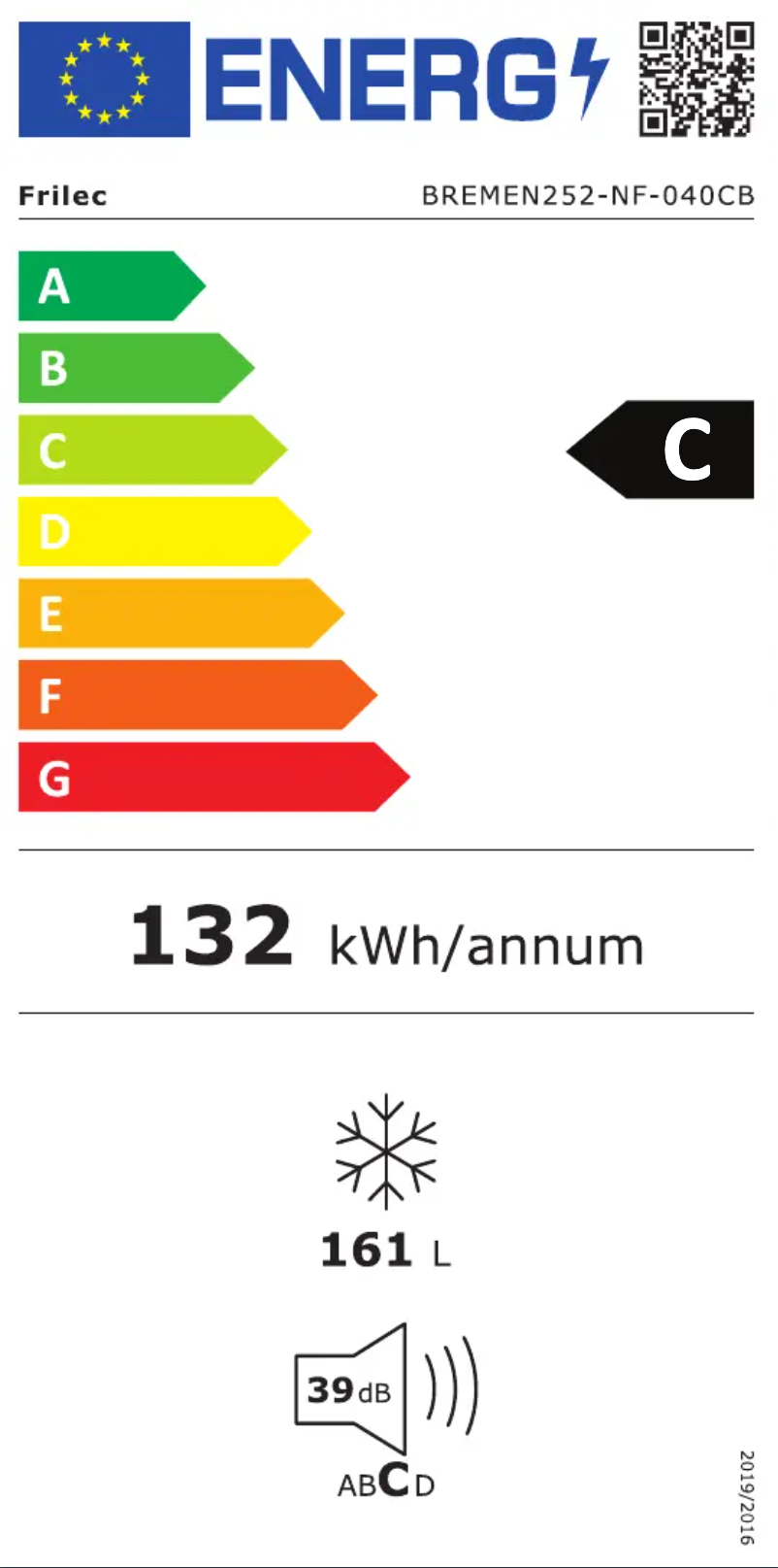 Page n°1 - Label énergétique Frilec BREMEN252-NF-040CB