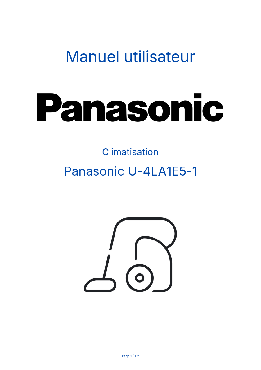 Page n°1 - Manuel utilisateur Panasonic U-4LA1E5-1