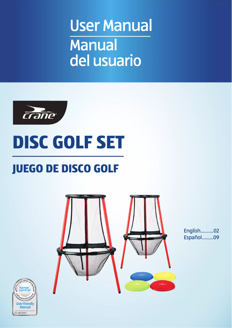 Page 1 de la notice Manuel utilisateur Crane 4 Player Disc Golf 45252