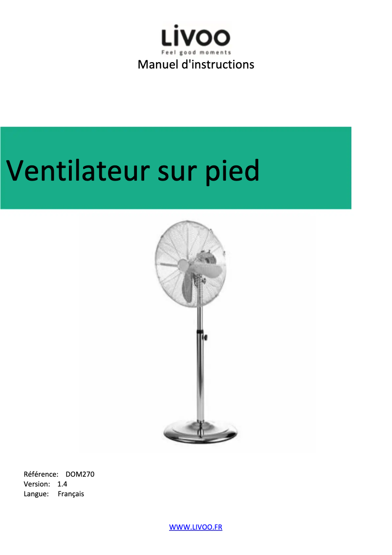 Página 1 del manual Manual de usuario Livoo DOM270