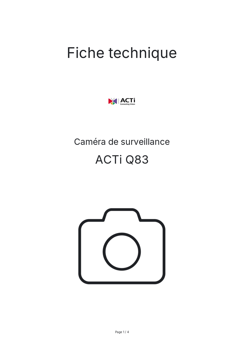 Image de la première page du manuel de l'appareil Q83
