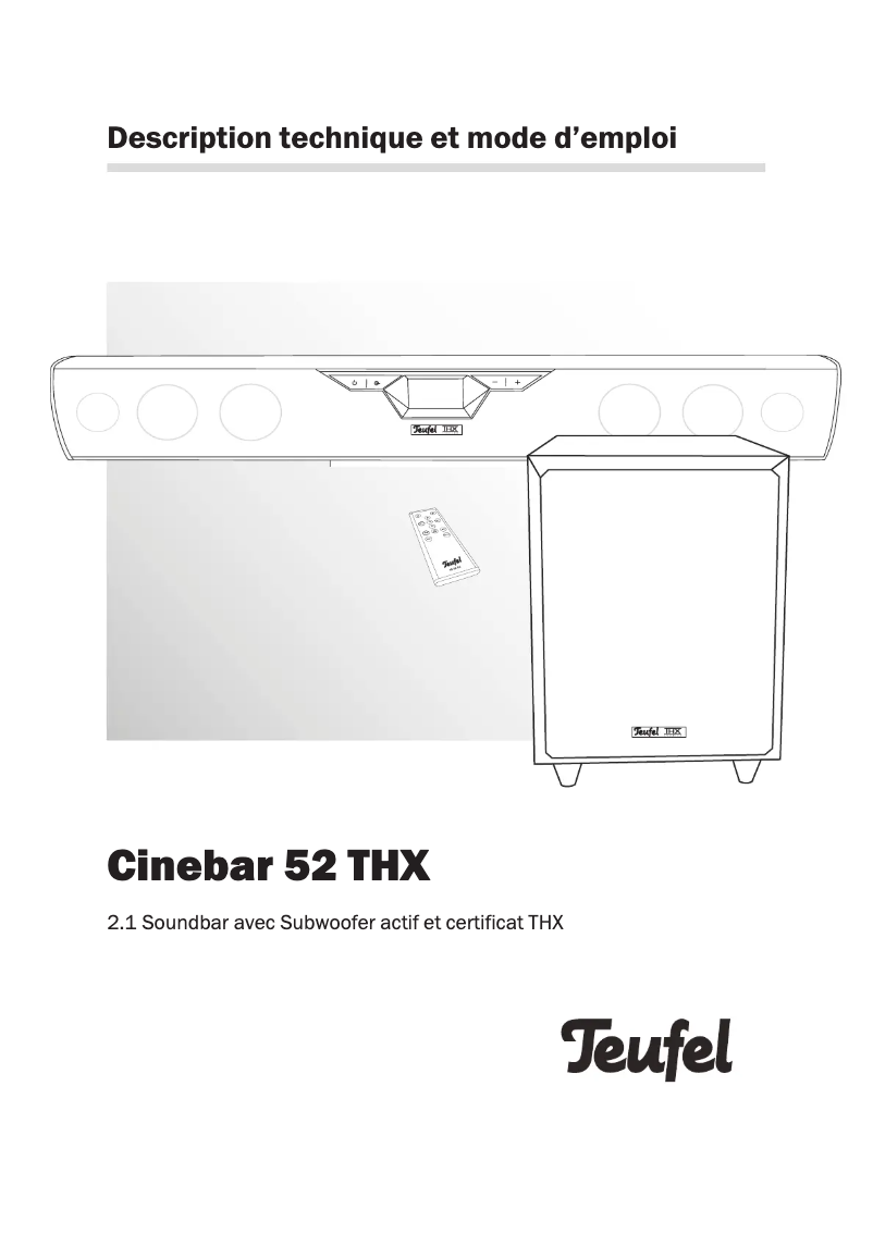 Image de la première page du manuel de l'appareil Cinebar 52