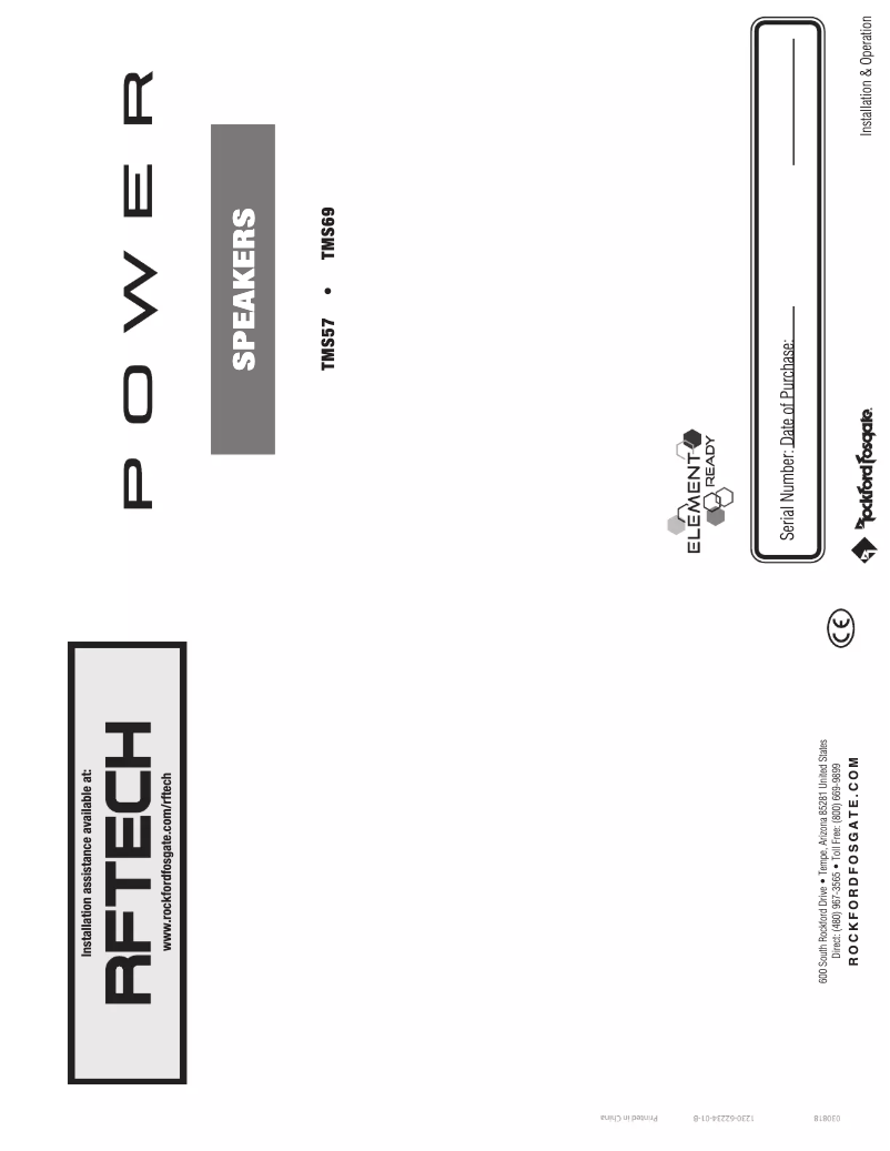 Página 1 del manual Manual de usuario Rockford Fosgate Power TMS69BL14