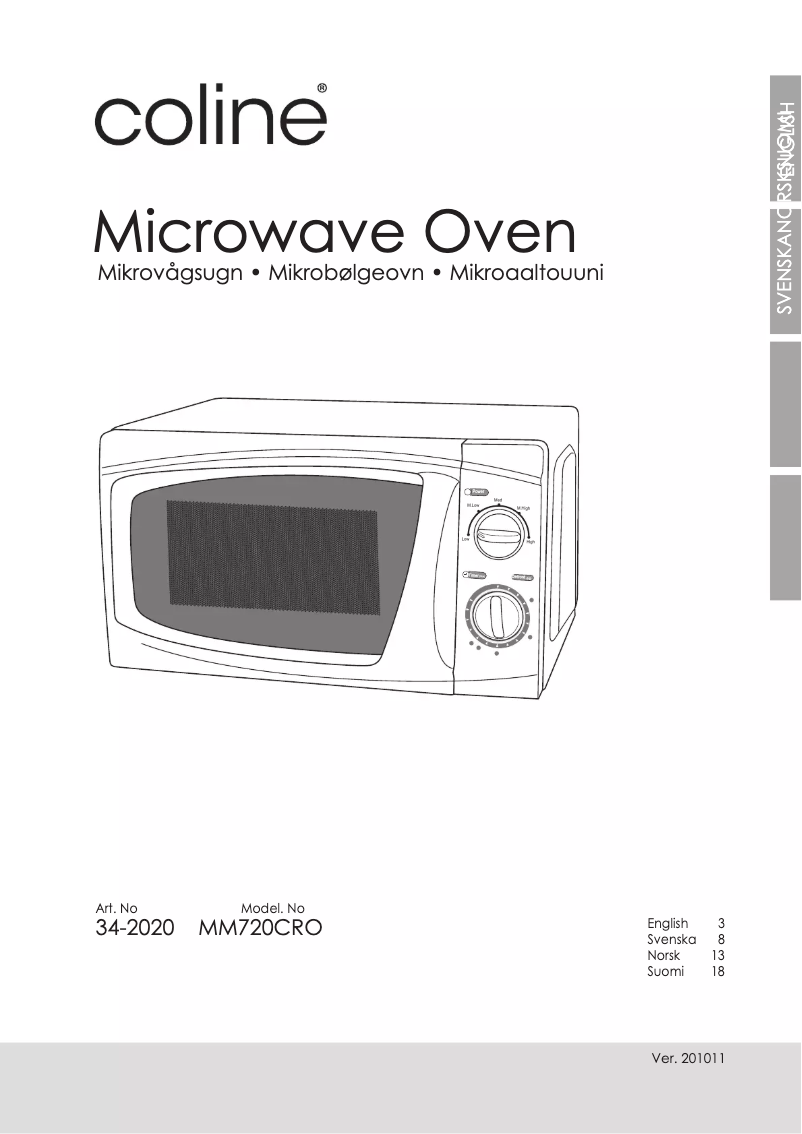 Page 1 de la notice Manuel utilisateur Coline MM720CRO