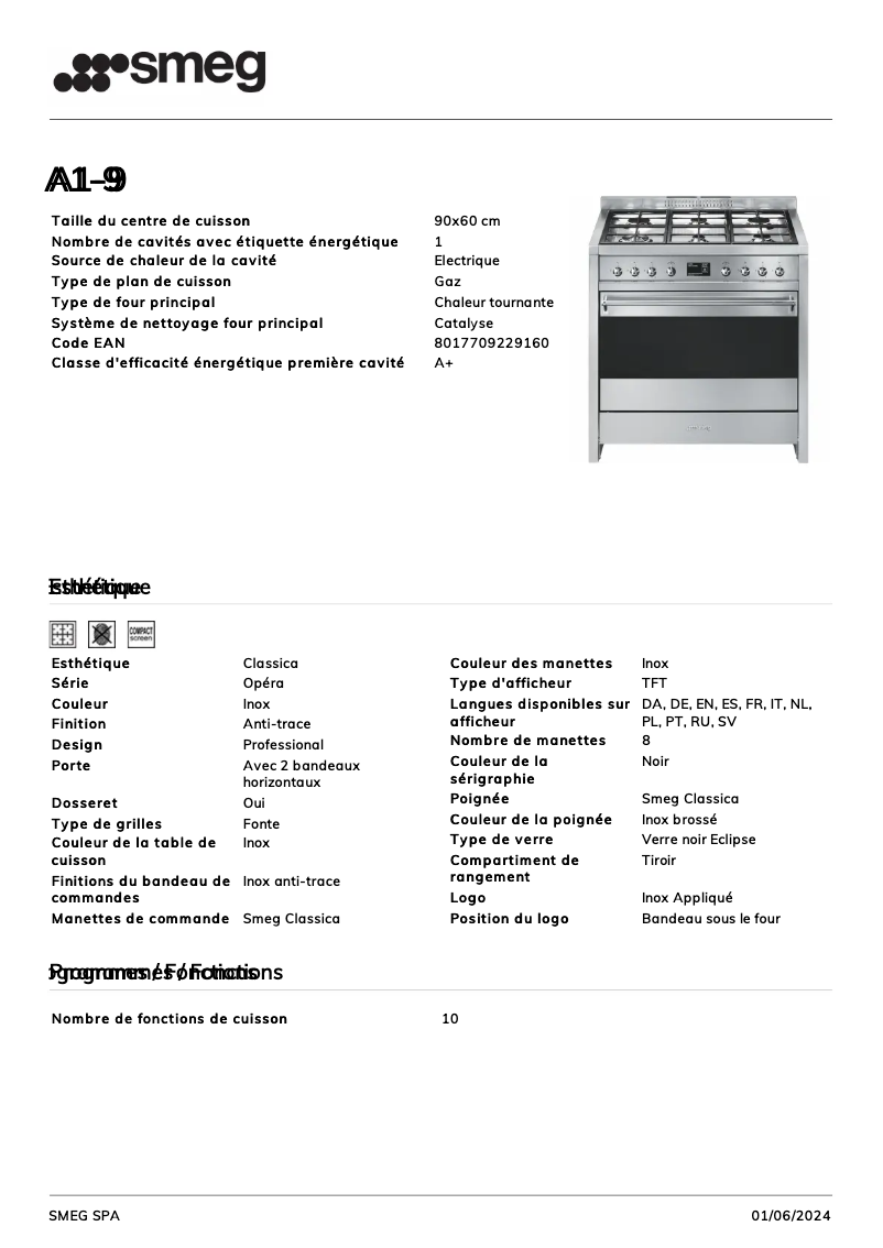 Image de la première page du manuel de l'appareil A1-9
