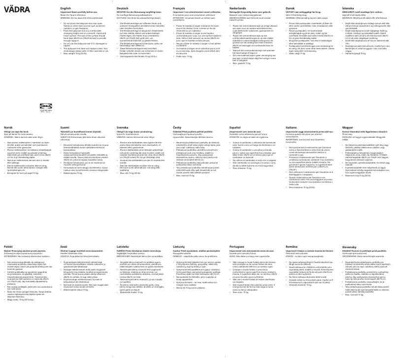 Image de la première page du manuel de l'appareil VÄDRA 802.261.37