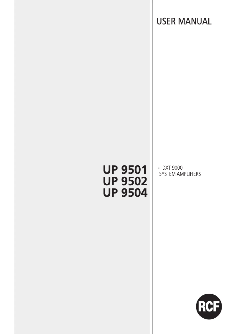 Image de la première page du manuel de l'appareil UP 9501