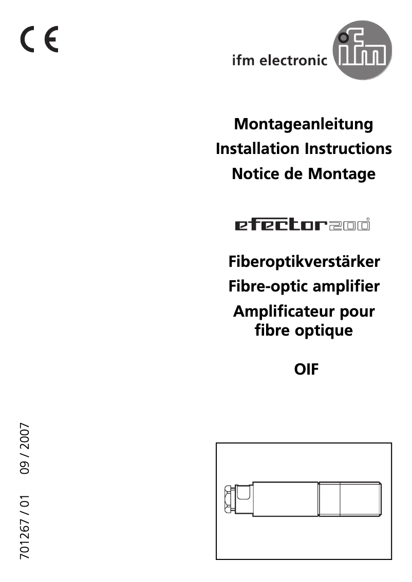 Page 1 de la notice Manuel utilisateur IFM OI0013
