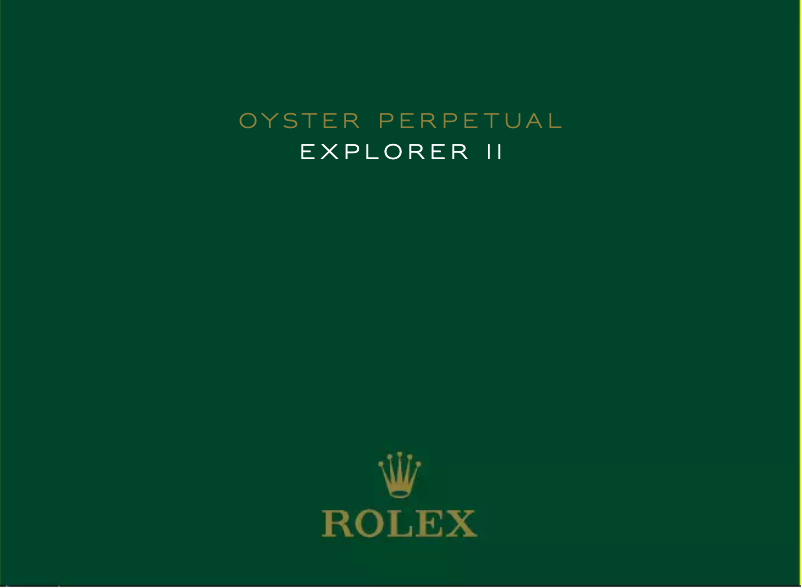 Page n°1 - Manuel utilisateur Rolex Explorer II
