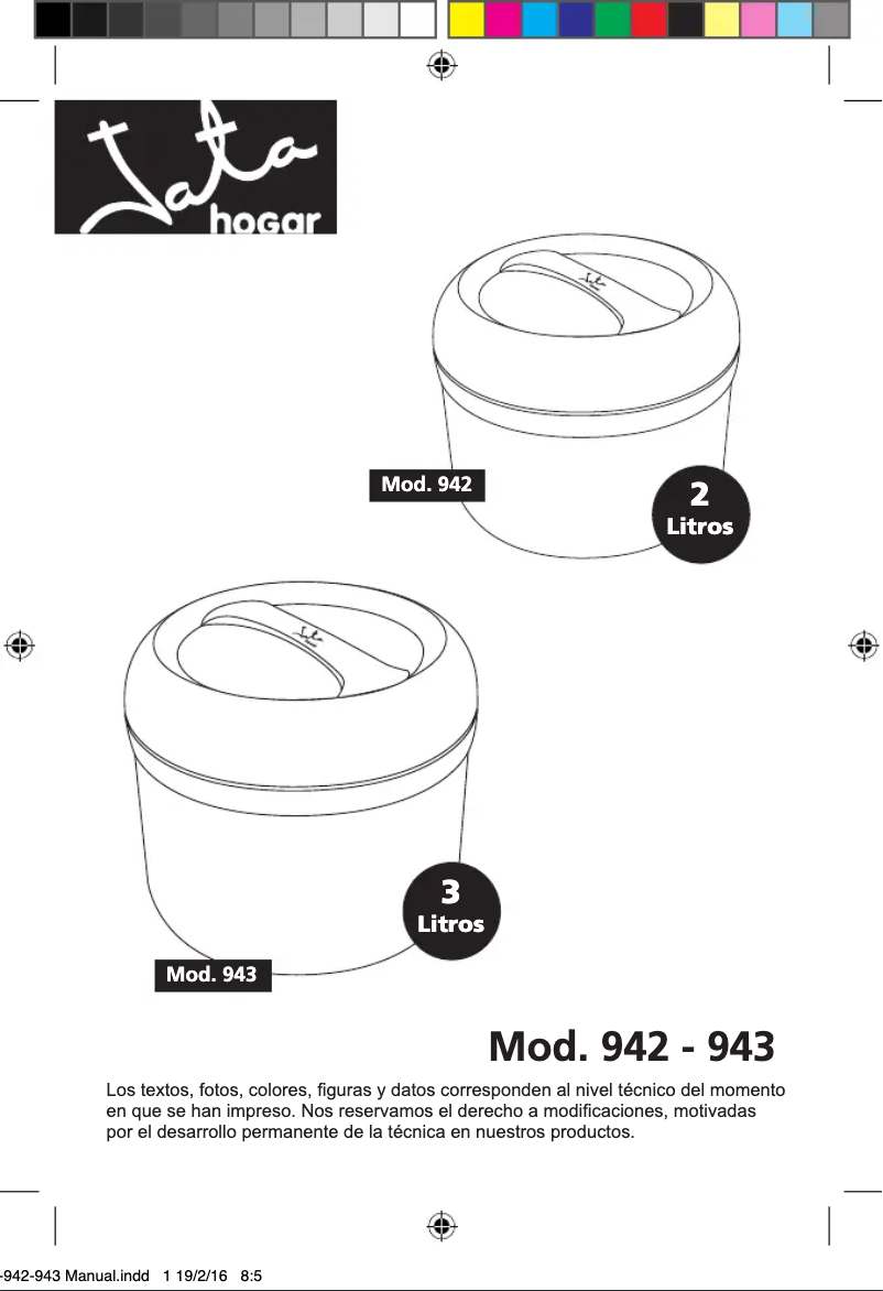 Page 1 de la notice Manuel utilisateur Jata 943