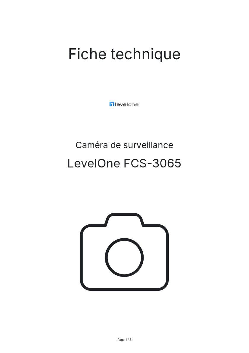 Page n°1 - Fiche technique LevelOne FCS-3065