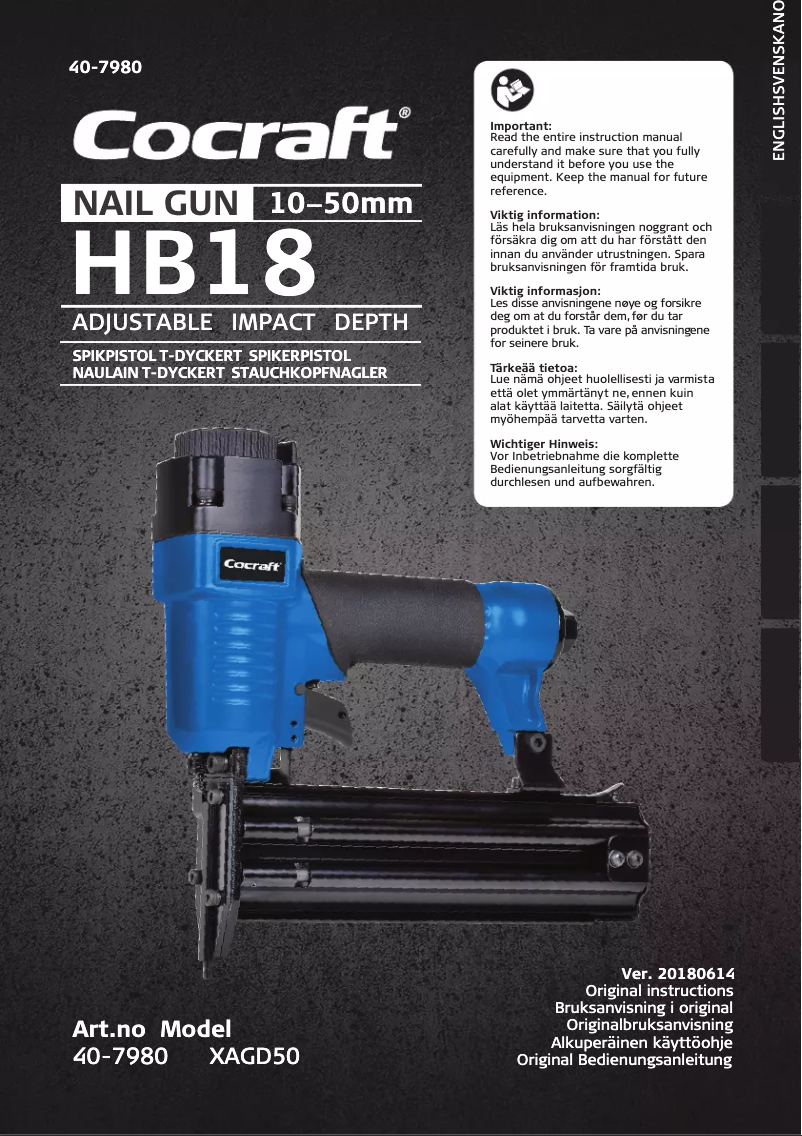 Image de la première page du manuel de l'appareil XAGD50