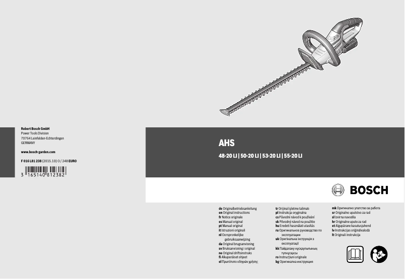 Page n°1 - Manuel utilisateur Bosch AHS 53-20 LI