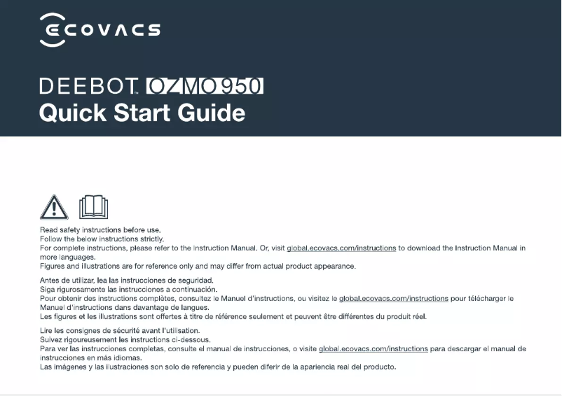 Image de la première page du manuel de l'appareil Deebot OZMO 950