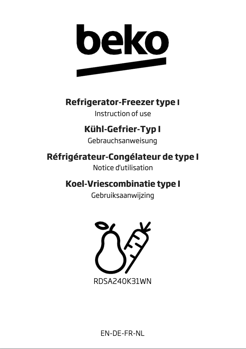 Image de la première page du manuel de l'appareil RDSA240K31WN