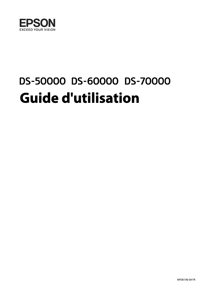 Page 1 de la notice Manuel utilisateur Epson WorkForce DS-50000N