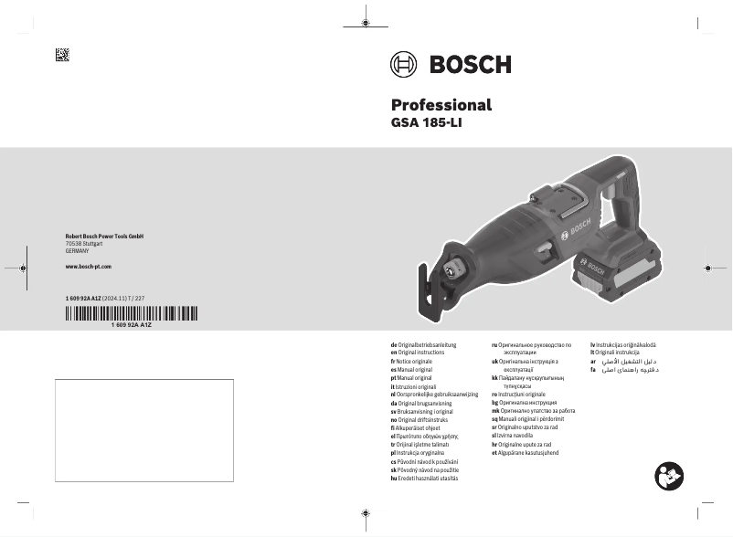 Page n°1 - Manuel utilisateur Bosch GSA 18V-28 Professional