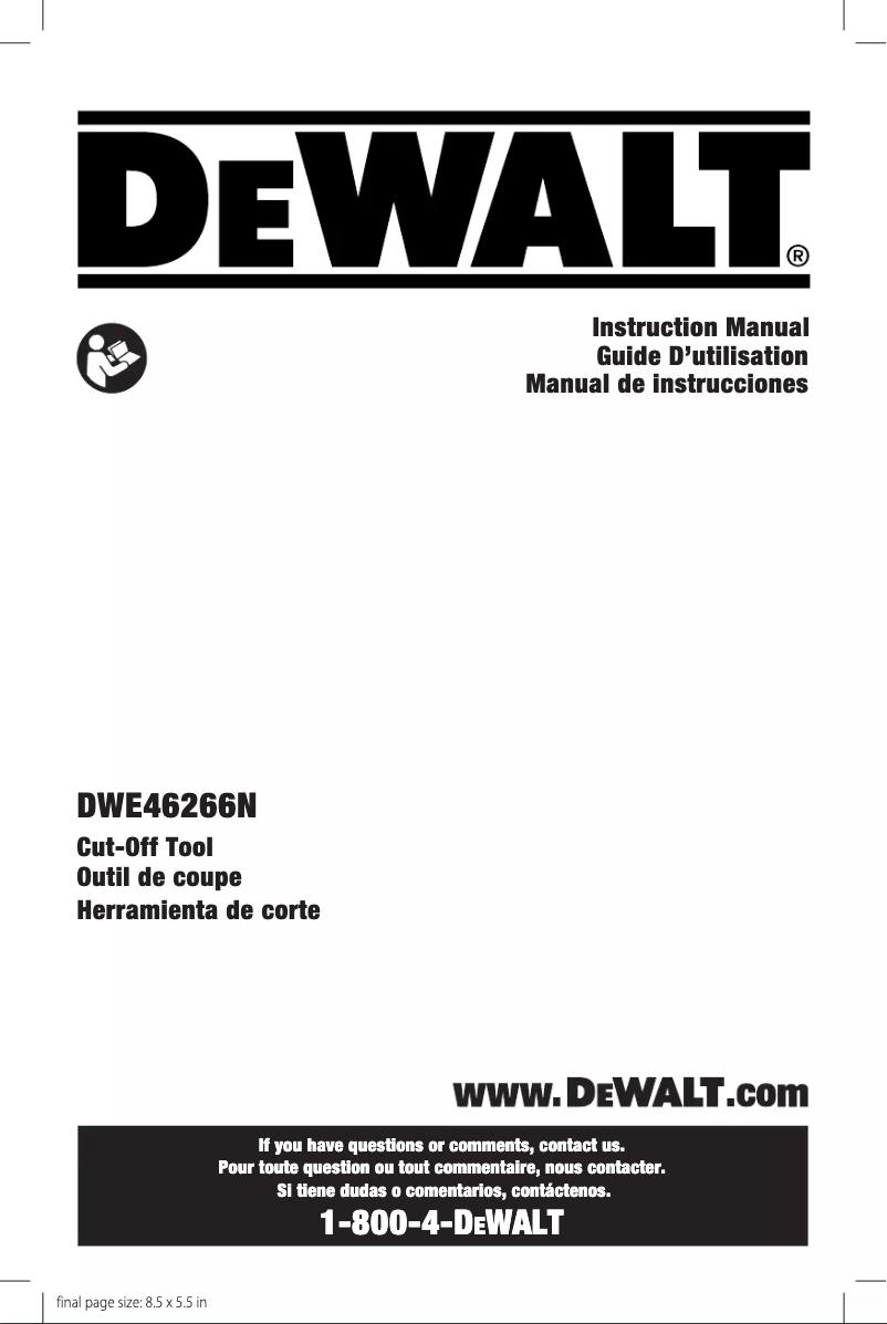 Page 1 of the manual User Manual DeWalt DWE46266N