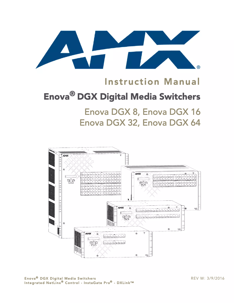 Page 1 de la notice Manuel utilisateur AMX DGX-I-DXF-SMD