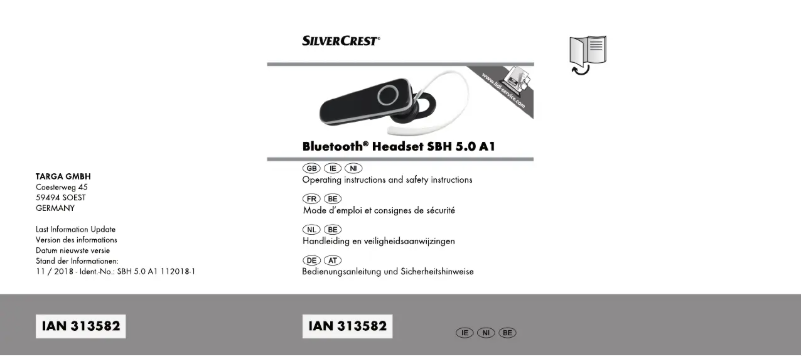 Page n°1 - Manuel utilisateur SilverCrest SBH 5.0 A1