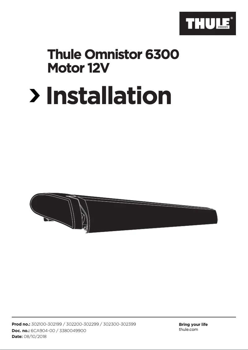 Page 1 de la notice Guide d'installation Thule Omnistor 6300
