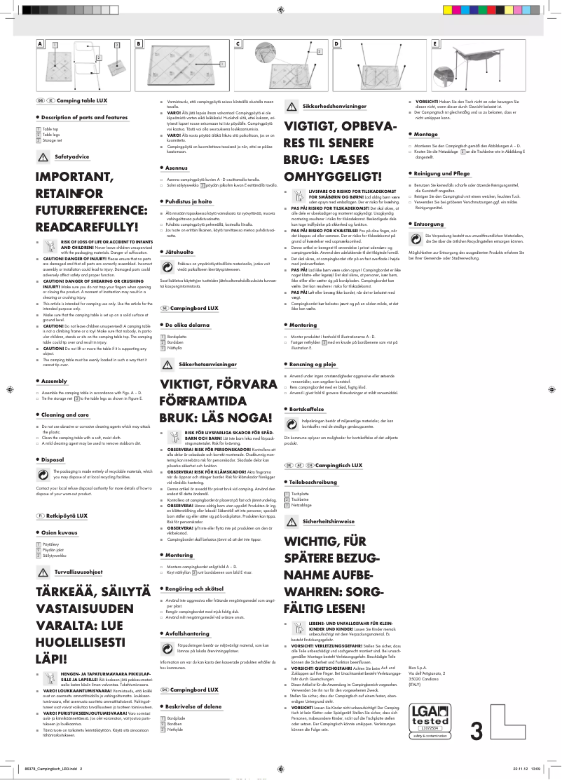 Imagen de la primera página del manual del dispositivo IAN 86378