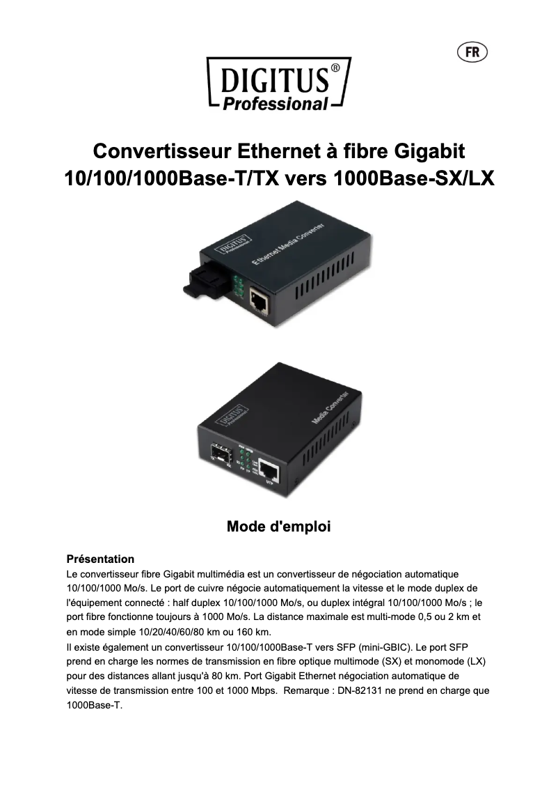 Page n°1 - Manuel utilisateur Digitus DN-82110-1