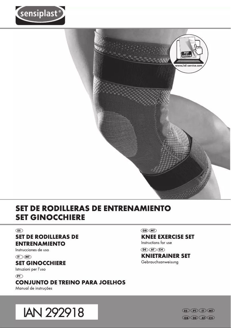 Page n°1 - Manuel utilisateur Sensiplast IAN 292918