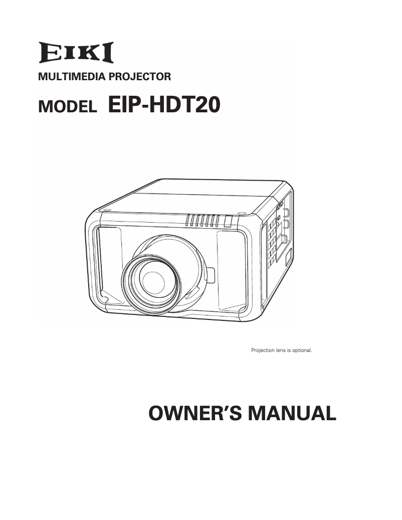 Page n°1 - Manuel utilisateur EIKI EIP-HDT20