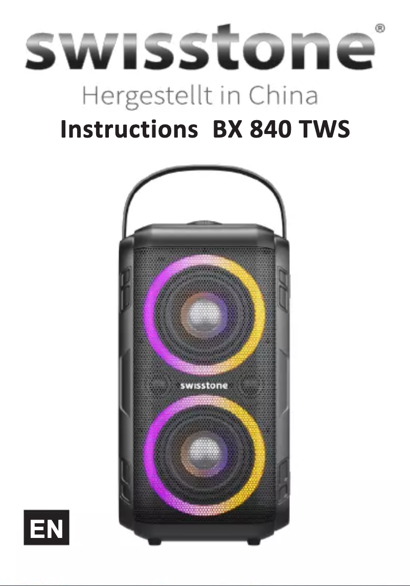 Page 1 de la notice Manuel utilisateur Swisstone BX 840 TWS